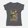 Legend Of The Puppet-Womens-V-Neck-Tee-Studio Mootant