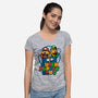 Puppet Bros Game-Womens-V-Neck-Tee-Studio Mootant