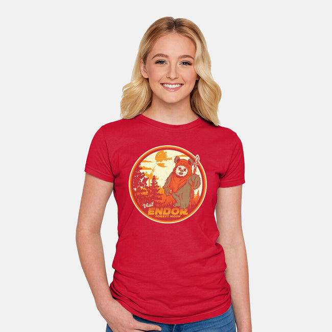 Visit The Forest Moon-Womens-Fitted-Tee-CarloJ1956
