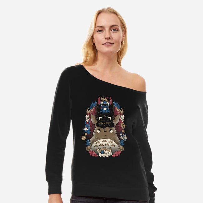 Friends Together-Womens-Off Shoulder-Sweatshirt-yumie