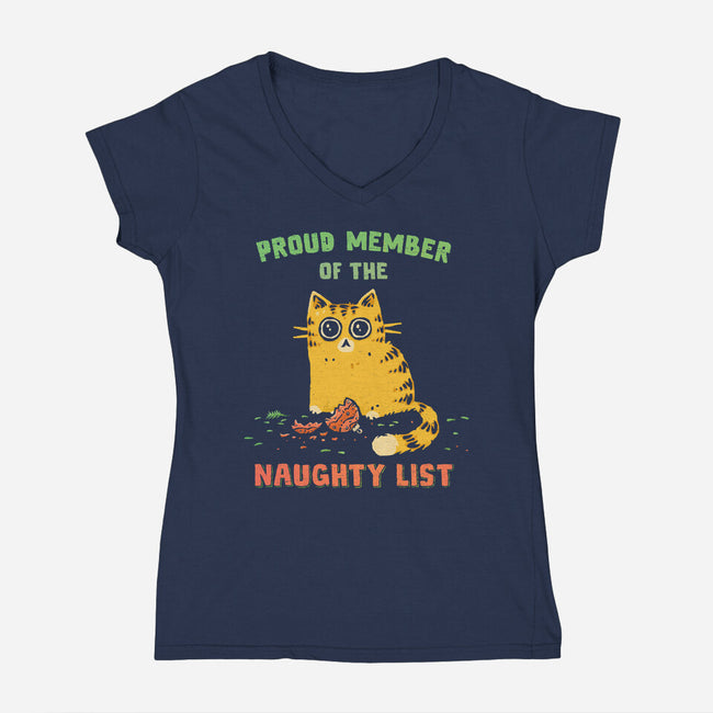 Proud Member Of The Naughty List-Womens-V-Neck-Tee-kg07