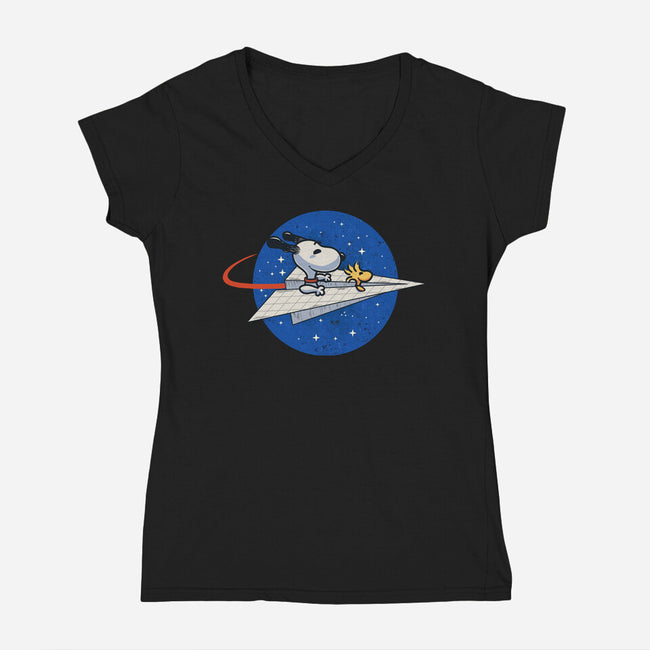 Space Voyager-Womens-V-Neck-Tee-erion_designs