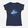 Space Voyager-Womens-V-Neck-Tee-erion_designs