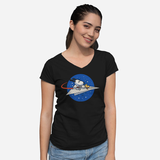 Space Voyager-Womens-V-Neck-Tee-erion_designs