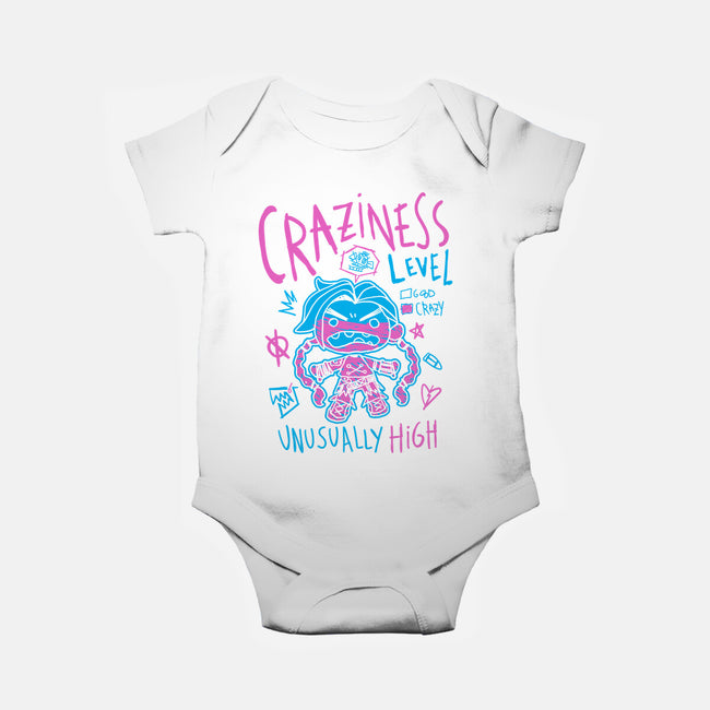 Craziness Level-Baby-Basic-Onesie-demonigote