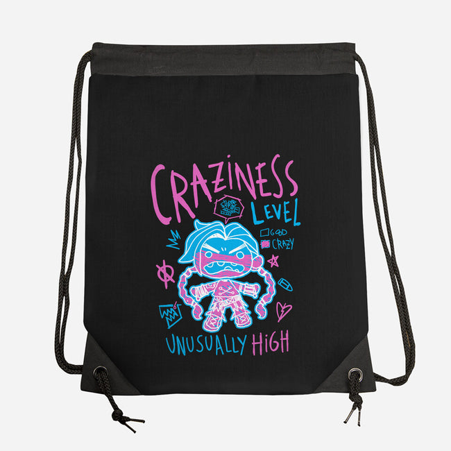 Craziness Level-None-Drawstring-Bag-demonigote