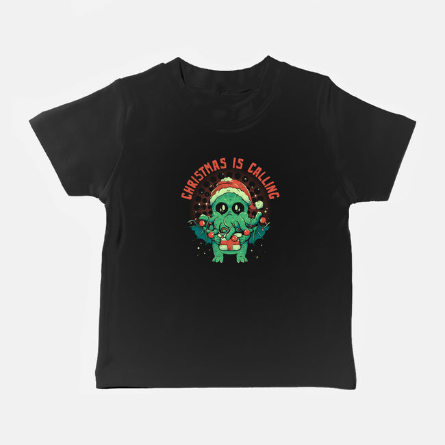 Christmas Is Calling-Baby-Basic-Tee-eduely