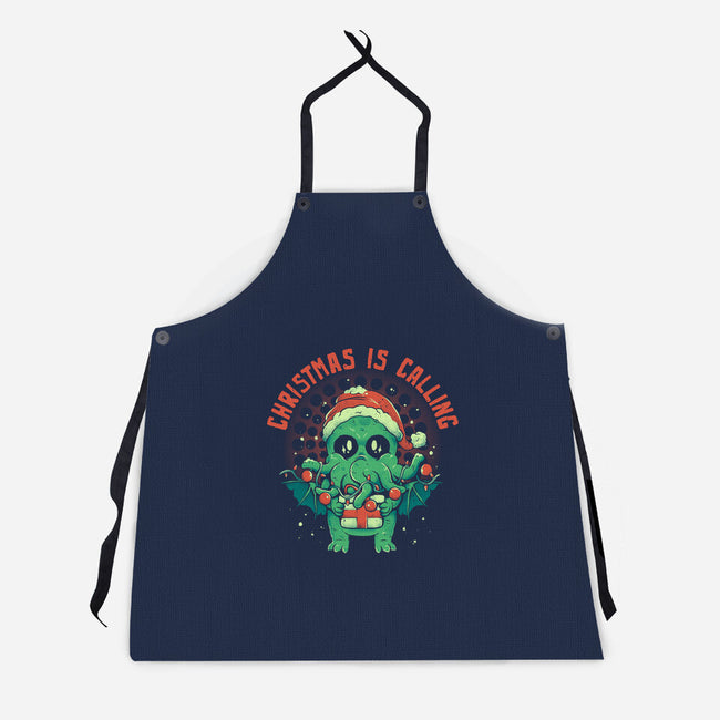 Christmas Is Calling-Unisex-Kitchen-Apron-eduely