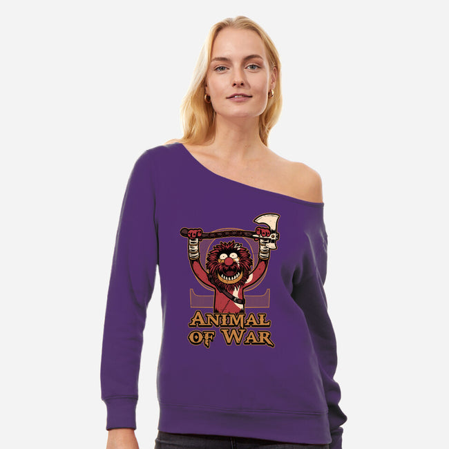 Animal Of War Game-Womens-Off Shoulder-Sweatshirt-Studio Mootant