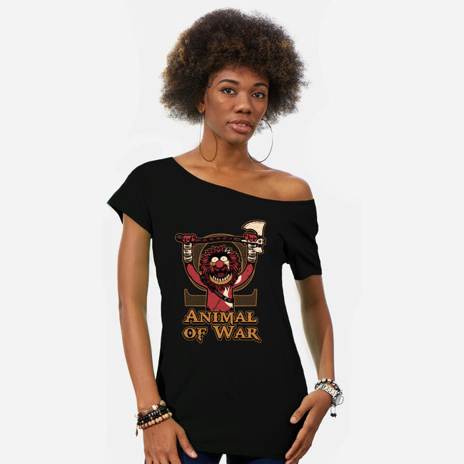 Animal Of War Game-Womens-Off Shoulder-Tee-Studio Mootant