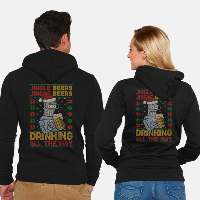 Jingle Beers-Unisex-Zip-Up-Sweatshirt-Melonseta