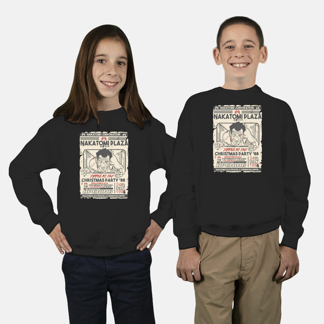 Yippee Ki Yay Christmas Party-Youth-Crew Neck-Sweatshirt-CarloJ1956