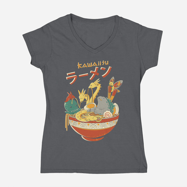 Kawaiiju Ramen-Womens-V-Neck-Tee-anarist