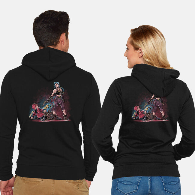 Reservoir Sisters-Unisex-Zip-Up-Sweatshirt-zascanauta