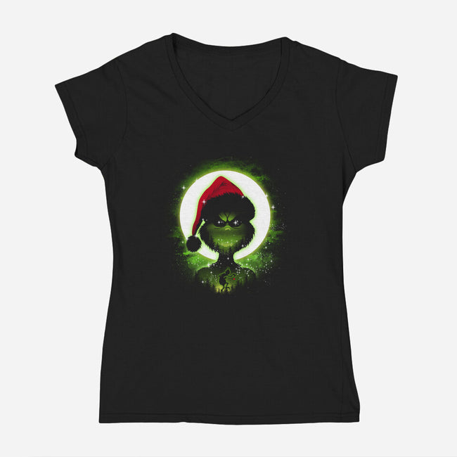 Stolen Christmas-Womens-V-Neck-Tee-dandingeroz