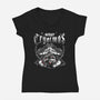 Merry Cryptmas Bigfoot-Womens-V-Neck-Tee-estudiofitas