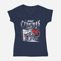 Merry Cryptmas Krampus-Womens-V-Neck-Tee-estudiofitas