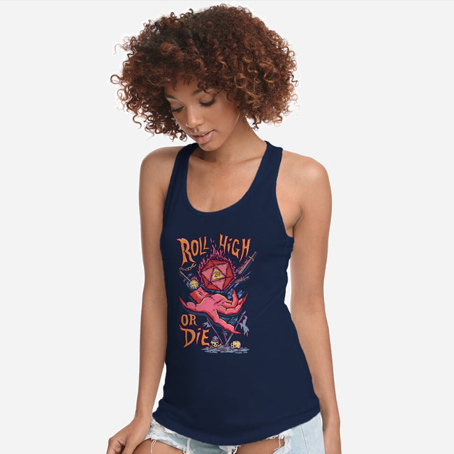 Roll High Or Die Evil-Womens-Racerback-Tank-marsdkart