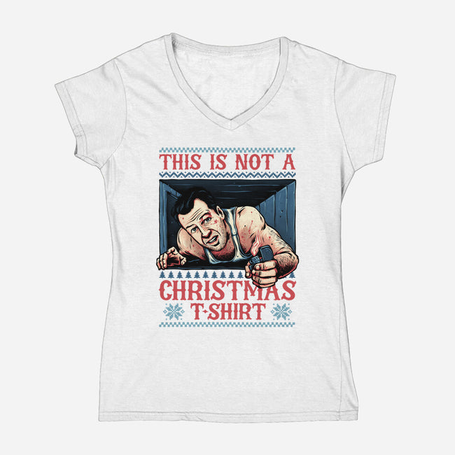 Not A Christmas Tshirt-Womens-V-Neck-Tee-glitchygorilla