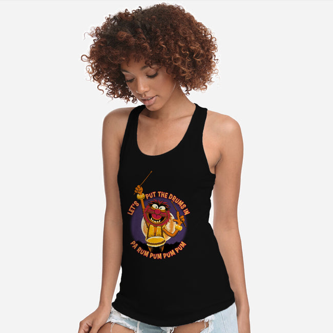 Animal Drummer Boy-Womens-Racerback-Tank-rmatix