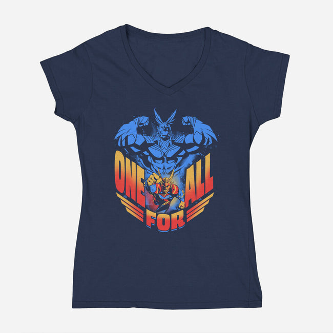 All Might-Womens-V-Neck-Tee-yumie