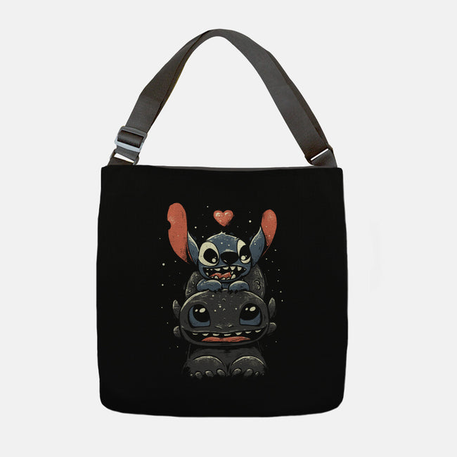 Stitch And Toothless-None-Adjustable Tote-Bag-yumie