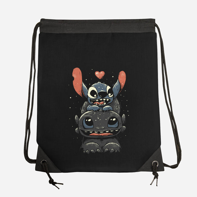 Stitch And Toothless-None-Drawstring-Bag-yumie