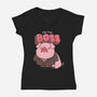 Pig Boss-Womens-V-Neck-Tee-yumie