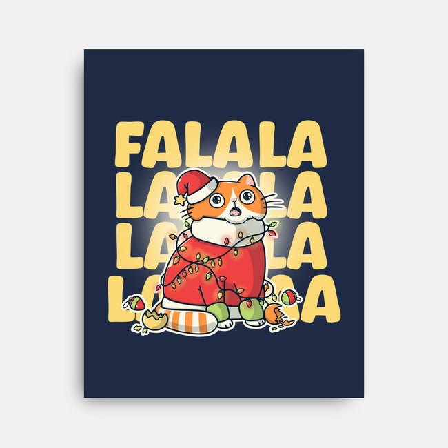 Meowy Falala Christmas-None-Stretched-Canvas-Freecheese