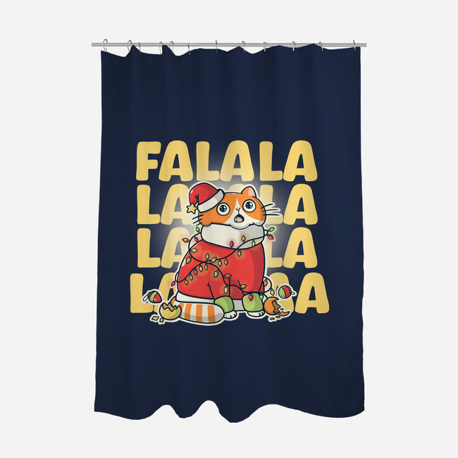 Meowy Falala Christmas-None-Polyester-Shower Curtain-Freecheese