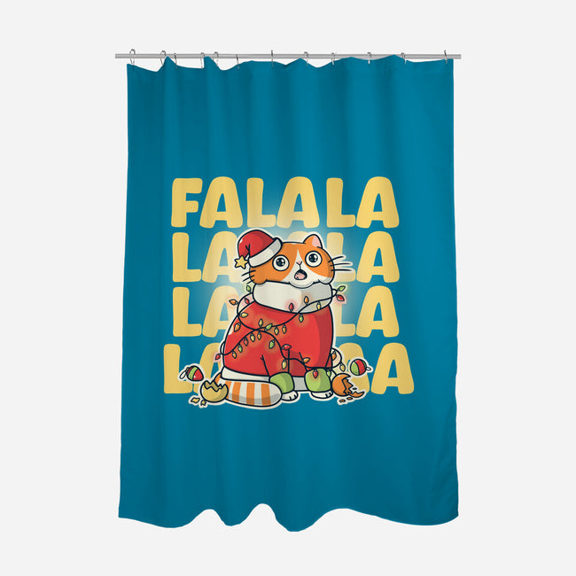 Meowy Falala Christmas-None-Polyester-Shower Curtain-Freecheese