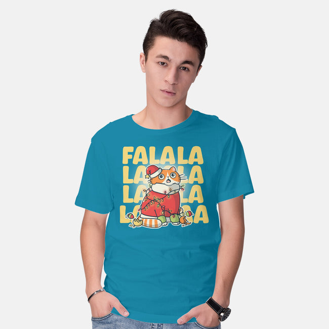 Meowy Falala Christmas-Mens-Basic-Tee-Freecheese