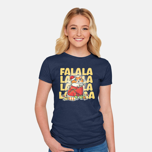 Meowy Falala Christmas-Womens-Fitted-Tee-Freecheese