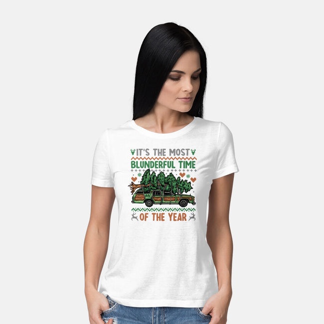 Blunderful Time-Womens-Basic-Tee-glitchygorilla