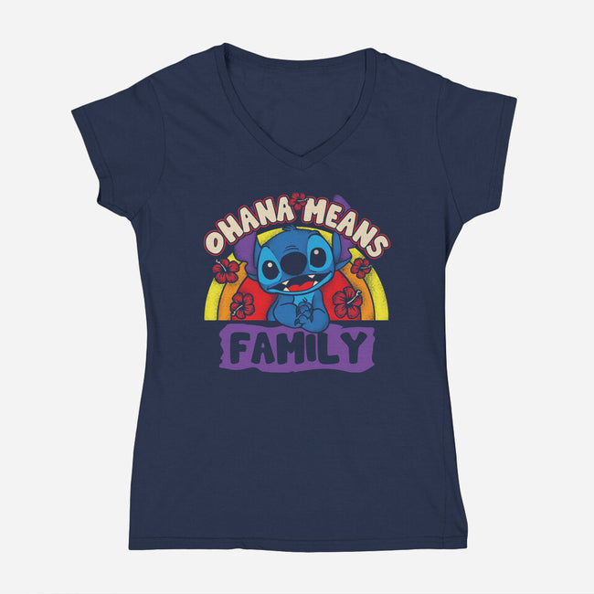 Ohana Means Family-Womens-V-Neck-Tee-turborat14