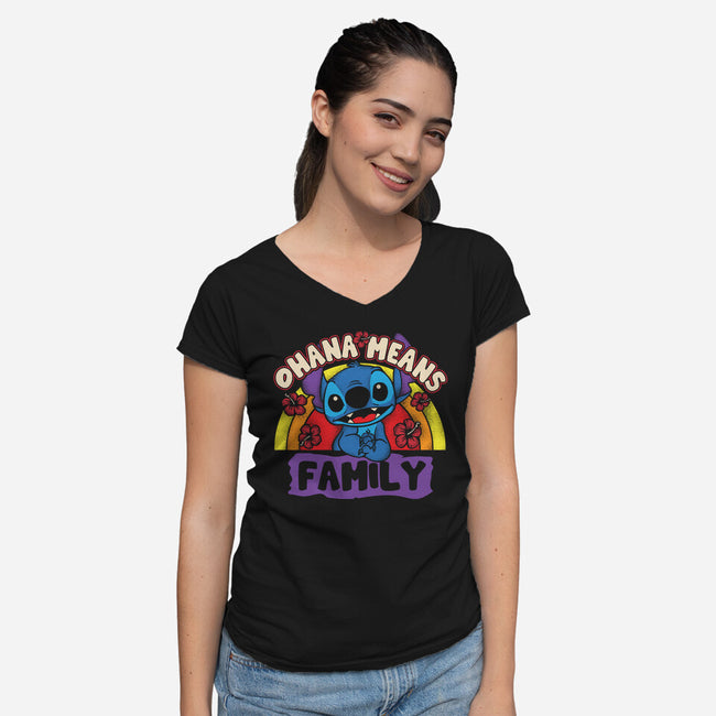 Ohana Means Family-Womens-V-Neck-Tee-turborat14