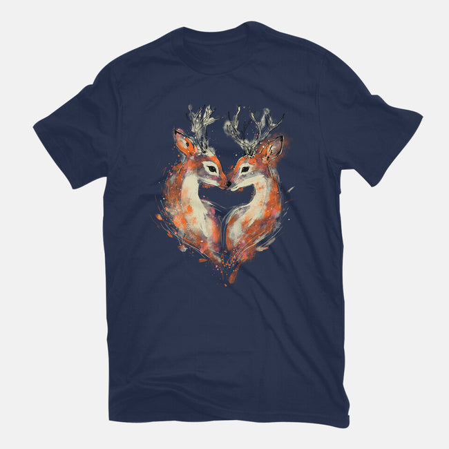 2 Deers In Love-Womens-Basic-Tee-kharmazero