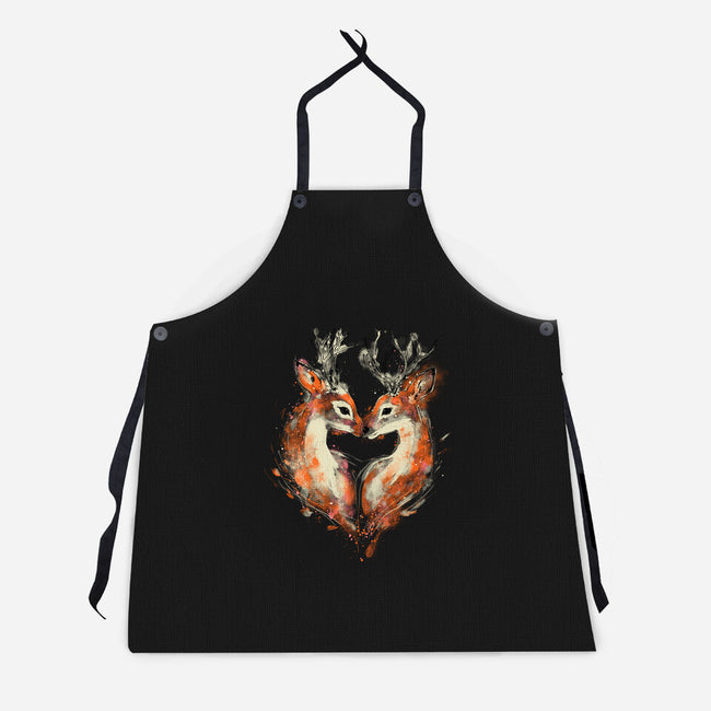 2 Deers In Love-Unisex-Kitchen-Apron-kharmazero