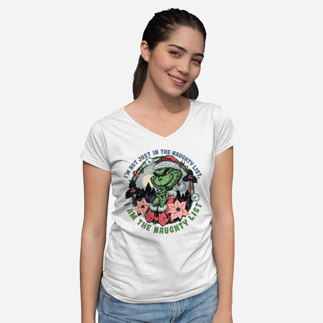 I Am The Naughty List-Womens-V-Neck-Tee-glitchygorilla