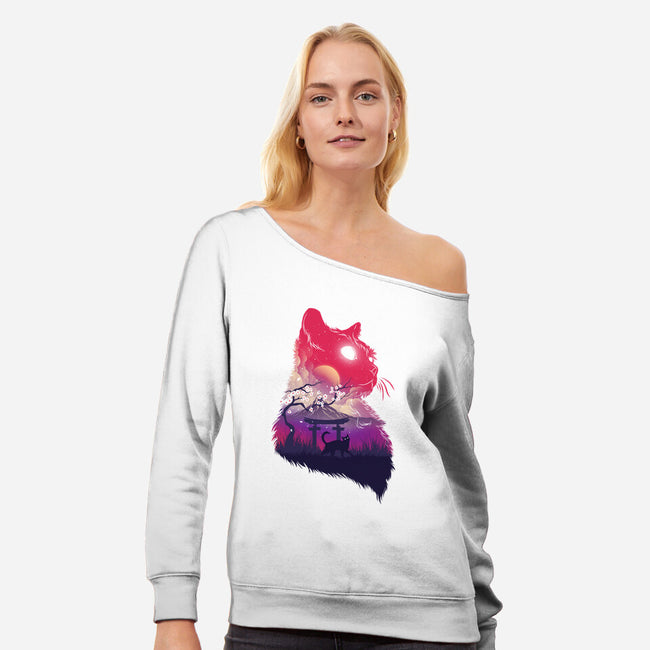 Galacticat-Womens-Off Shoulder-Sweatshirt-hypertwenty