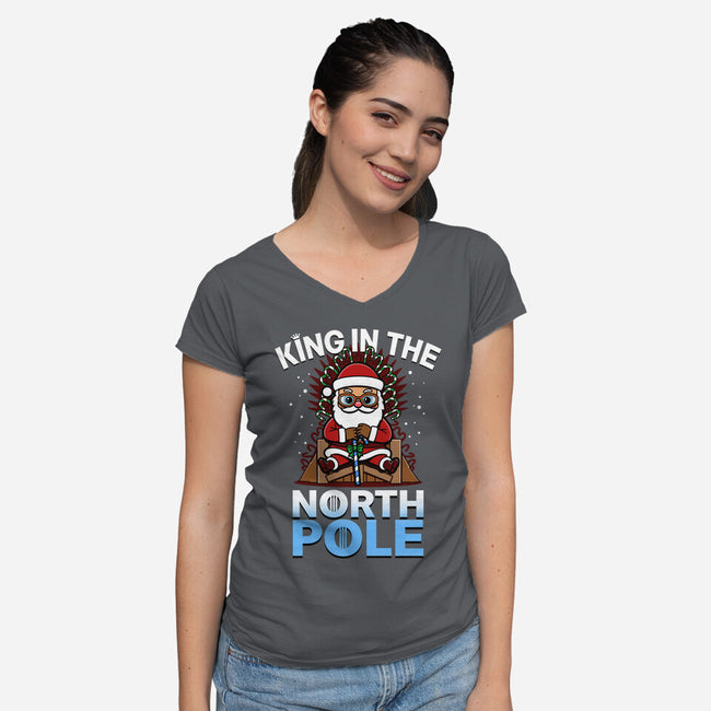 King In The North Pole-Womens-V-Neck-Tee-Boggs Nicolas