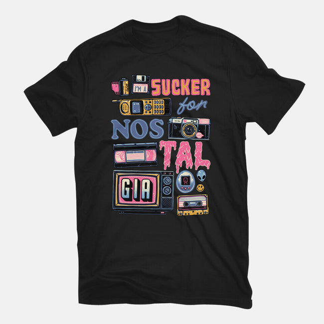 Sucker For Nostalgia-Womens-Fitted-Tee-glitchygorilla