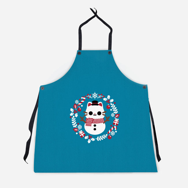 Furosty The Snowcat-Unisex-Kitchen-Apron-NemiMakeit