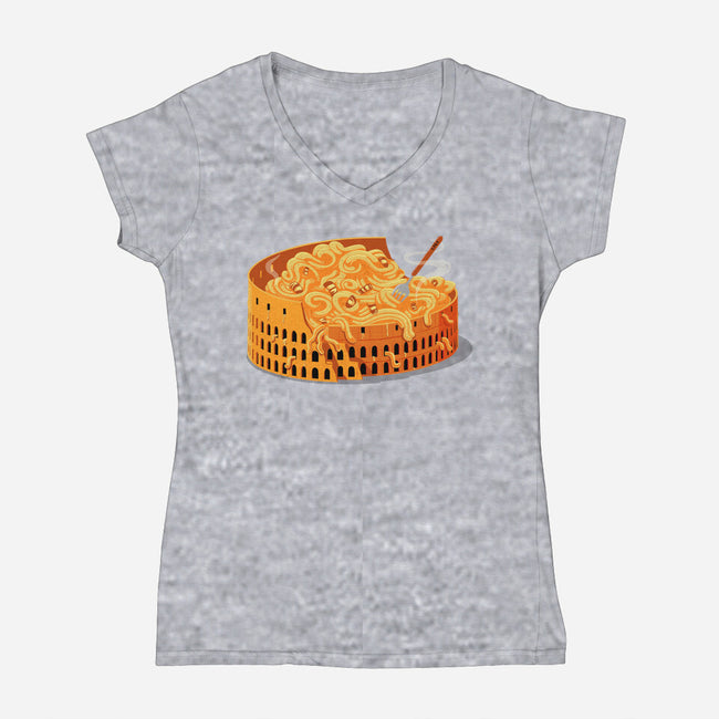 Pasta Colossale-Womens-V-Neck-Tee-erion_designs