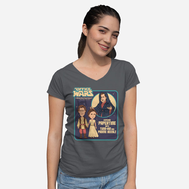 The Office Wars-Womens-V-Neck-Tee-P1yu5h