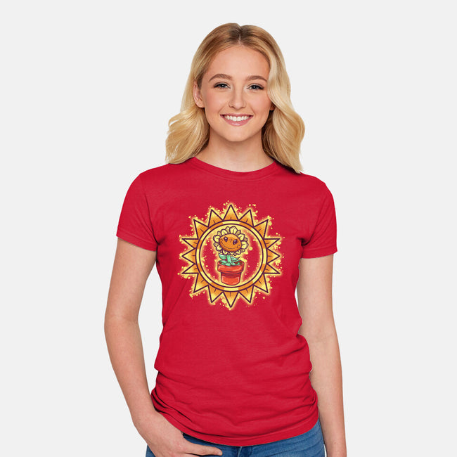 Super Sunflower-Womens-Fitted-Tee-nickzzarto