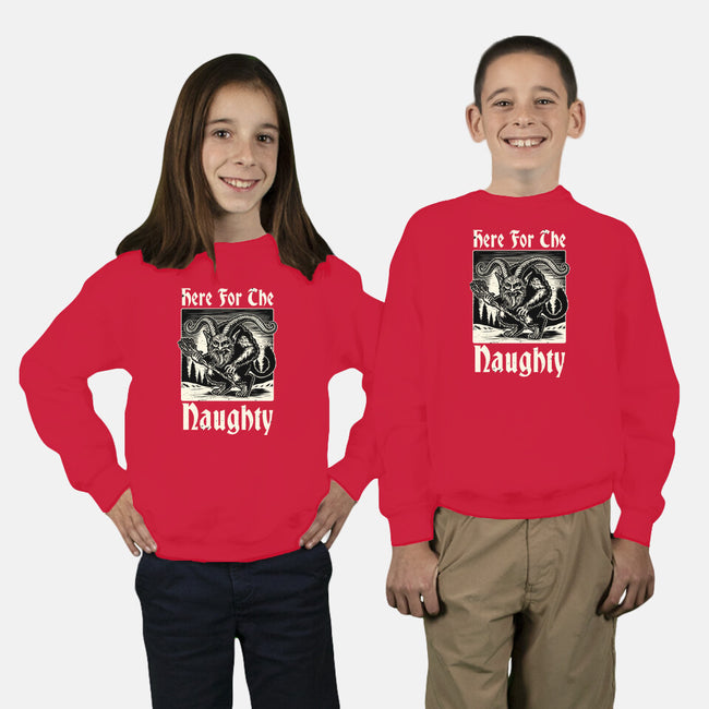 Naughty Krampus Christmas-Youth-Crew Neck-Sweatshirt-Studio Mootant