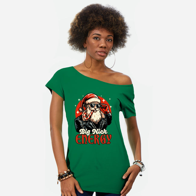 Big Santa Claus Energy-Womens-Off Shoulder-Tee-Studio Mootant