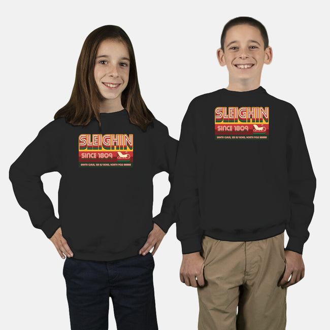 Sleighin Since 1809-Youth-Crew Neck-Sweatshirt-Whimsical Thinker