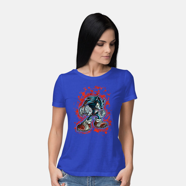 Sonic Beast-Womens-Basic-Tee-nickzzarto